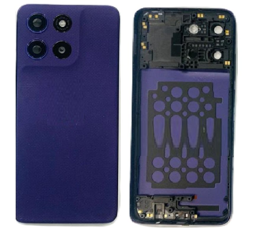 Compatible Replacement Motorola G67 5G Full Body Housing Replacement Back Frame Middle Chassis with Side Keys – Blue, Green & Purple Color: PURPLE